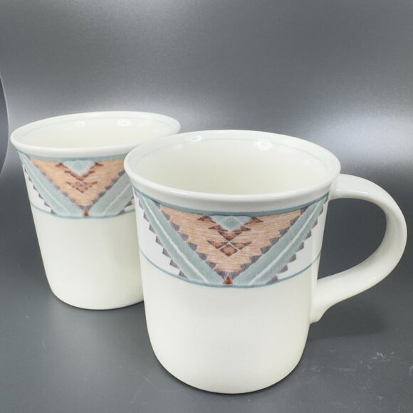 Mikasa Intaglio Santa Fe Ceramic Coffee Mug Cup Set 2 Mugs Cups Set Stoneware - Picture 13 of 14